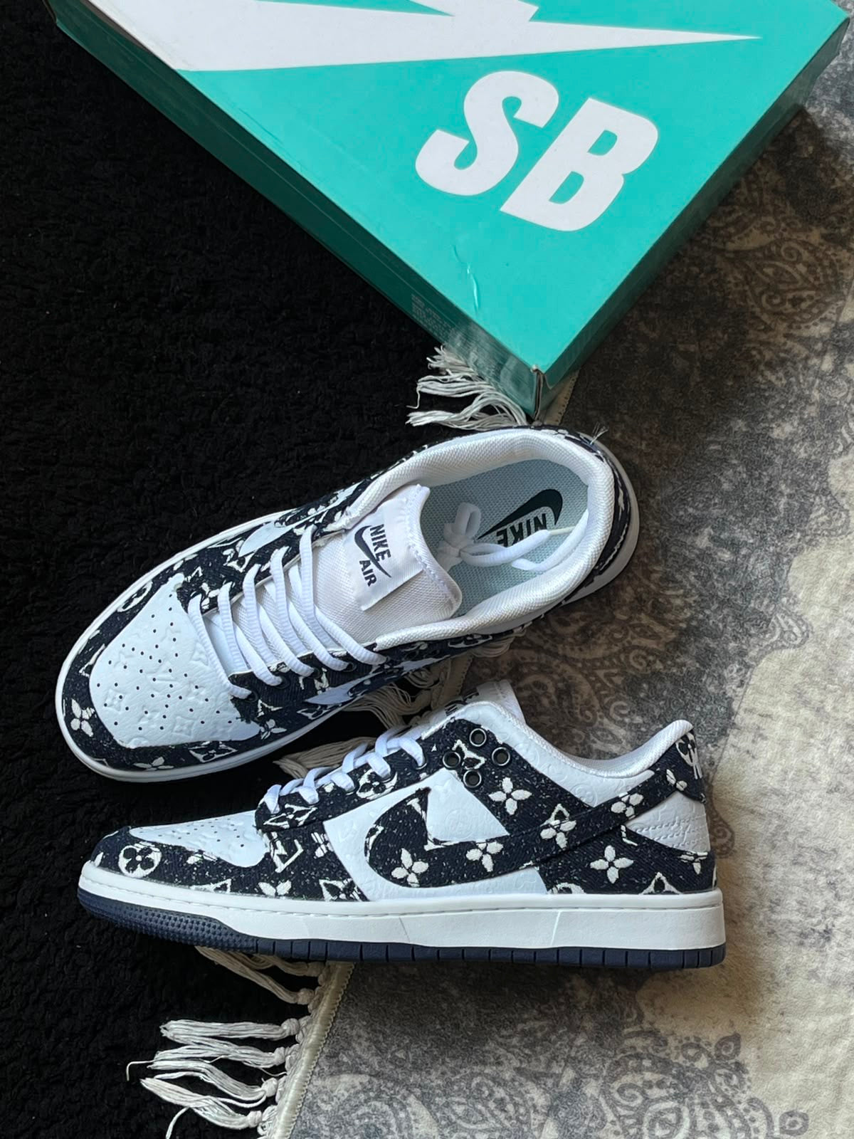 Sb Dunk x LV Navy Blue